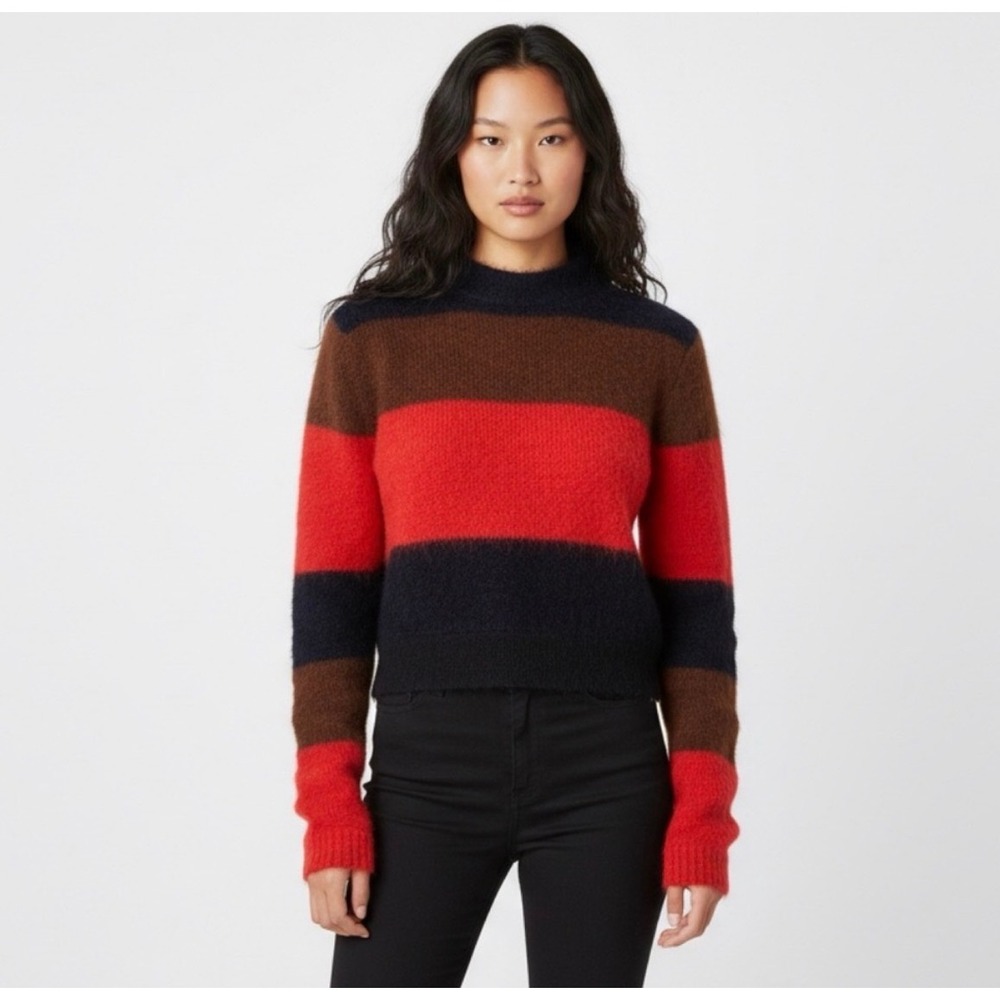 Rag & Bone Sweater Petra Striped Cropped Mohair Alpaca Wool Multicolor small